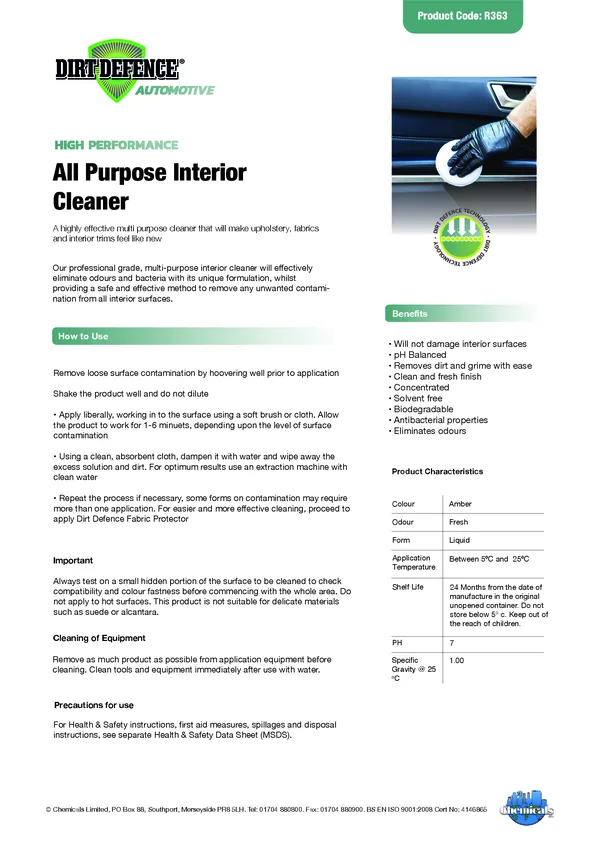 APC All Purpose Cleaner Datasheet PDF 